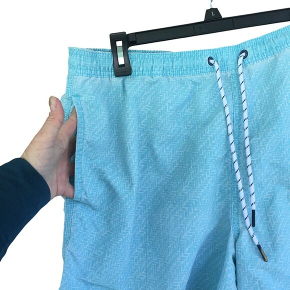 Vineyard Vines 7 Inch Island Swim Trunks Blue Geometric Print Men's Size XL - Picture 3 of 10